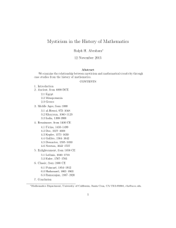 Mysticism in the History of Mathematics