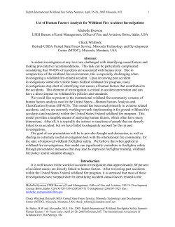 Use of Human Factors Analysis for Wildland Fire Accident