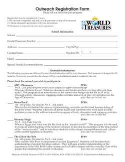Outreach Registration Form - Museum Of World Treasures