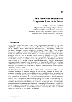 The American Dream and Corporate Executive Fraud