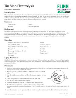 Tin Man Electrolysis
