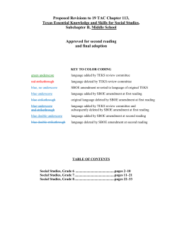 Proposed Revisions to 19 TAC Chapter 113, Texas Essential