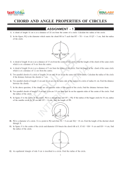 CHORD AND ANGLE PROPERTIES OF CIRCLES