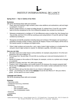 Year 2, Spring 1 - Institut International de Lancy