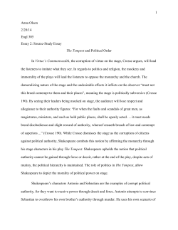 1 Anna Olson 2/20/14 Engl 305 Essay 2: Source