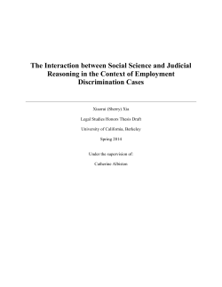 The Interaction between Social Science and Judicial Reasoning in