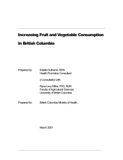 Increasing Fruit and Vegetable Consumption