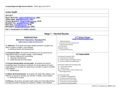 Stage 1 &ndash; Desired Results - Lenape Regional High School District