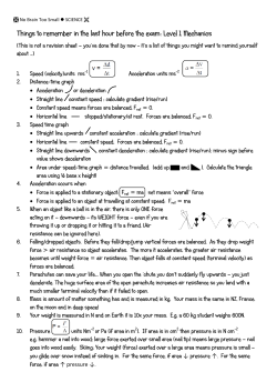 Things to remember in the last hour before the exam: Level 1