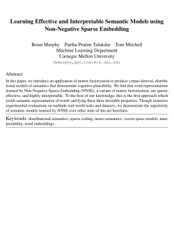 Learning Effective and Interpretable Semantic Models using Non