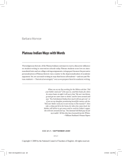 Plateau Indian Ways with Words