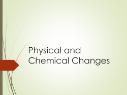 Physical and Chemical Changes