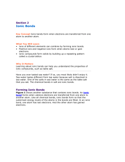 Section 2 Ionic Bonds