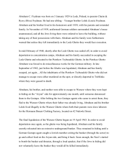 Read the biography of Abraham Frydman written by his family