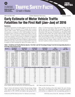 Early Estimate of Motor Vehicle Traffic Fatalities for the First Half