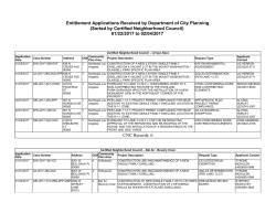 Entitlement Applications Received by Department of City Planning