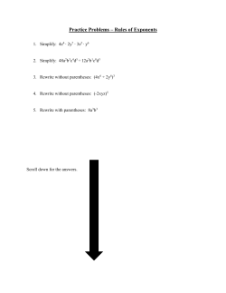Practice Problems &ndash; Rules of Exponents