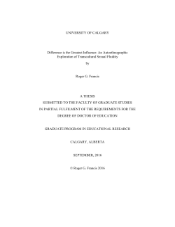 UNIVERSITY OF CALGARY Difference is the Greatest Influence: An