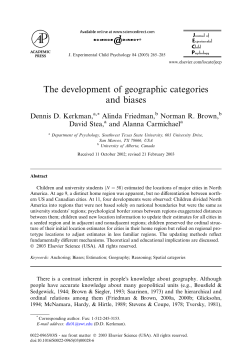 The development of geographic categories and biases