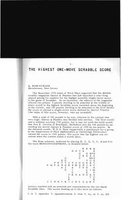 The Highest One-Move Scrabble Score
