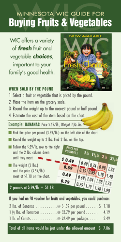 Minnesota WIC Guide for Buying Fruits and Vegetables (PDF
