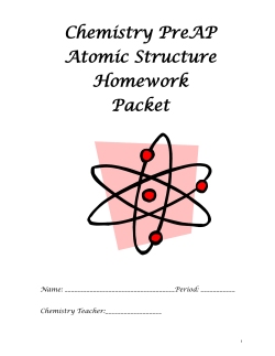Chemistry PreAP Atomic Structure Homework Packet