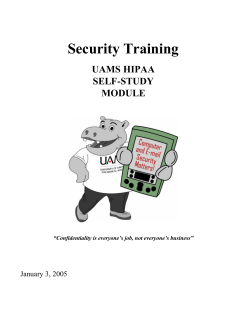 HIPAA Training Security Only Self Study