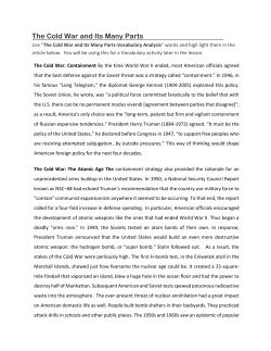 The Cold War and Its Many Parts
