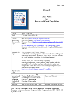Example Class Notes for Lewis and Clark Expedition