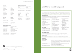 Unit 21 Monter un caf&eacute; (Creating a caf&eacute;)