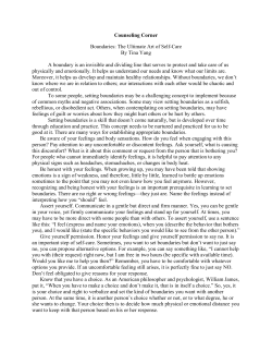 Counseling Corner Boundaries: The Ultimate Art of Self