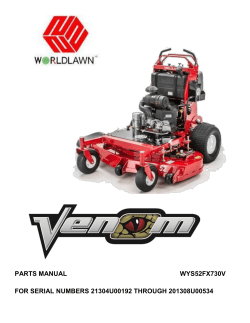 PARTS MANUAL WYS52FX730V FOR SERIAL NUMBERS