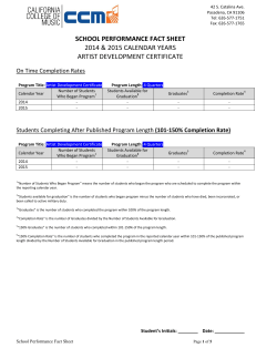2015 Performance Fact Sheet &ndash; Artist