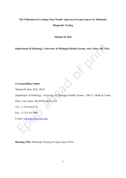 The Utilization of Cytologic Fine-Needle Aspirates of Lung Cancer
