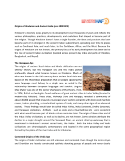 Origins of Hinduism and Ancient India (pre
