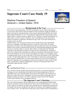 Schenck v. US - Belle Vernon Area School District