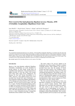 First record of the land planarian Bipalium kewense Moseley, 1878
