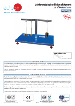 MEMB2. Unit for studying Equilibrium of Moments on a Two