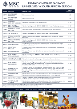 English - Onboard Pre-paid Special Services - New