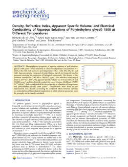 Density, Refractive Index, Apparent Specific Volume, and Electrical