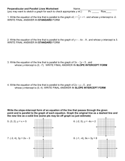 Perpendicular and Parallel Lines Worksheet