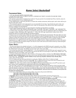 Tournament/Game Rules - Rome Select Basketball