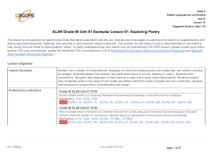 ELAR Grade 06 Unit 01 Exemplar Lesson 01: Exploring Poetry
