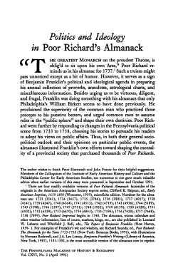 in Poor Richard`s Almanack
