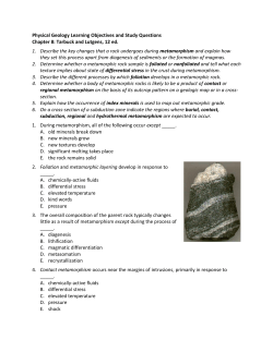 Metamorphism and metamorphic rocks