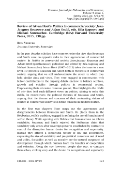 Review of Istvan Hont`s Politics in commercial society: Jean
