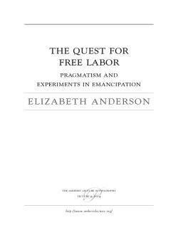 The Quest for Free Labor Elizabeth Anderson