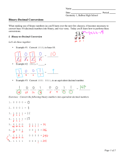 Binary-Decimal Conversions