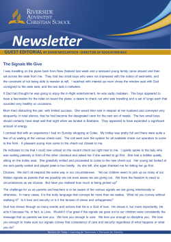 Newsletter - Riverside Adventist Christian School