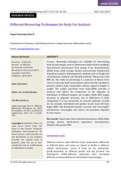 Different Measuring Techniques for Body Fat Analysis